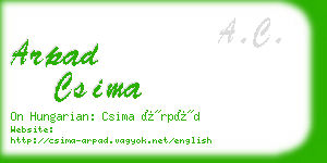 arpad csima business card